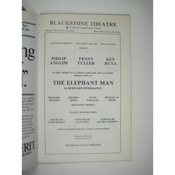Elephant Man Stagebill 1980 Blackstone Theatre Philip Anglim Penny Fuller Ruta - Picture 3 of 6